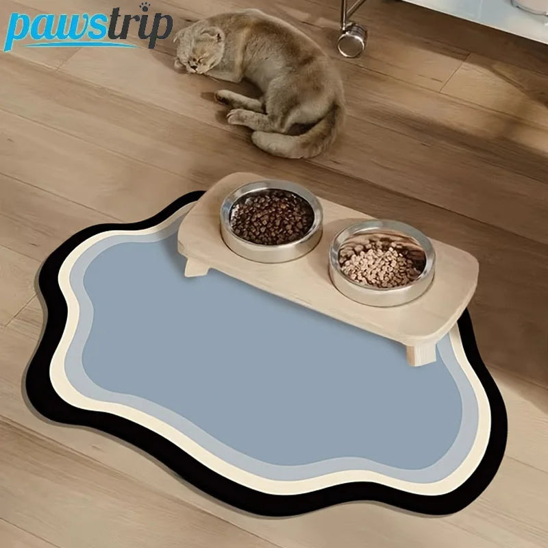Absorbent Pet Feeding Mat Quick-Dry Pet Placemat for Cats Dogs Non-Slip Cat Feeding Mat Pet Supplies 30X40CM