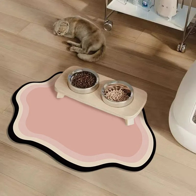 Absorbent Pet Feeding Mat Quick-Dry Pet Placemat for Cats Dogs Non-Slip Cat Feeding Mat Pet Supplies 30X40CM