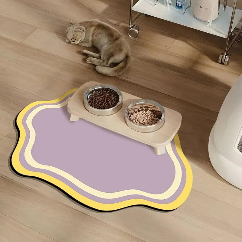 Absorbent Pet Feeding Mat Quick-Dry Pet Placemat for Cats Dogs Non-Slip Cat Feeding Mat Pet Supplies 30X40CM
