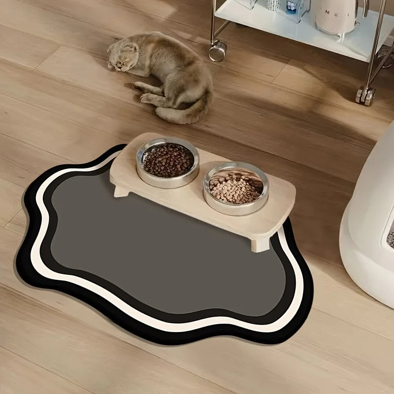 Absorbent Pet Feeding Mat Quick-Dry Pet Placemat for Cats Dogs Non-Slip Cat Feeding Mat Pet Supplies 30X40CM