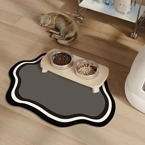 Absorbent Pet Feeding Mat Quick-Dry Pet Placemat for Cats Dogs Non-Slip Cat Feeding Mat Pet Supplies 30X40CM