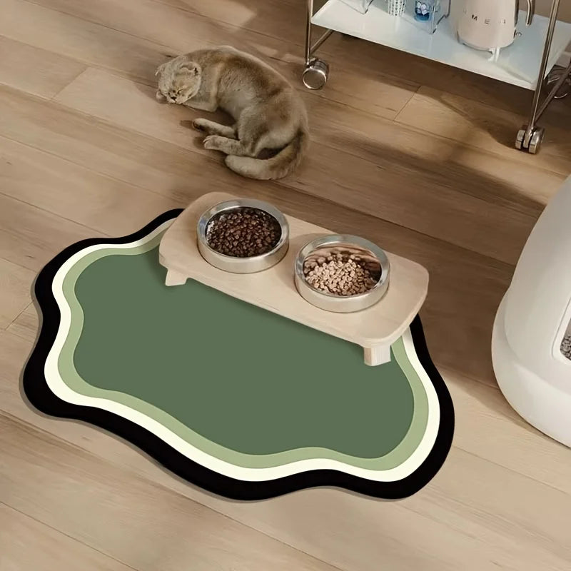 Absorbent Pet Feeding Mat Quick-Dry Pet Placemat for Cats Dogs Non-Slip Cat Feeding Mat Pet Supplies 30X40CM