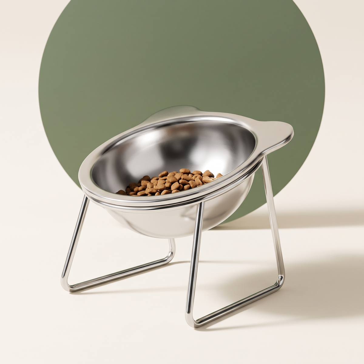 Gamelle surélevée en inox pour chat, inclinée à 15°