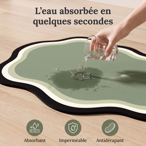 Tapis absorbant, imperméable et antidérapant : l'eau absorbée en quelques secondes